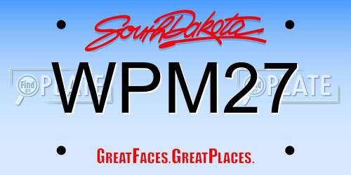 WPM27 South Dakota License Plate