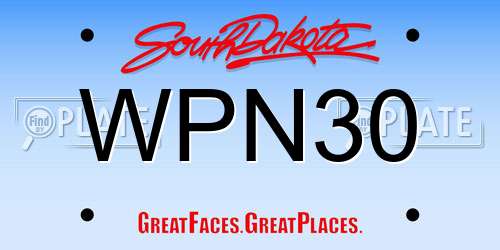 WPN30 South Dakota License Plate