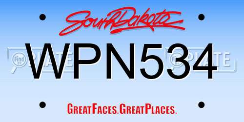 WPN534 South Dakota License Plate