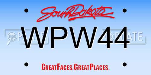 WPW44 South Dakota License Plate