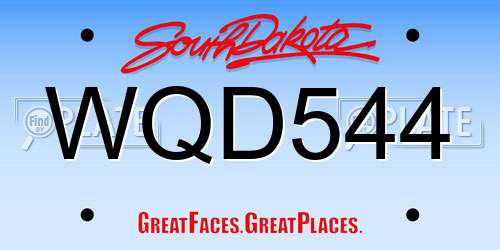 WQD544 South Dakota License Plate