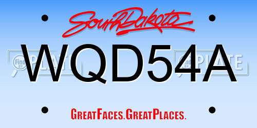 WQD54A South Dakota License Plate