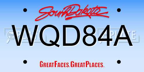 WQD84A South Dakota License Plate