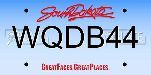 WQDB44 South Dakota License Plate
