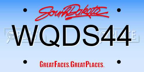 WQDS44 South Dakota License Plate