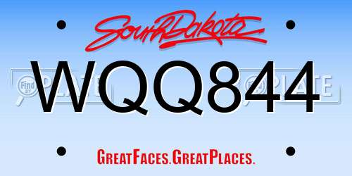 WQQ844 South Dakota License Plate