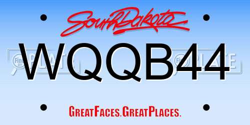 WQQB44 South Dakota License Plate