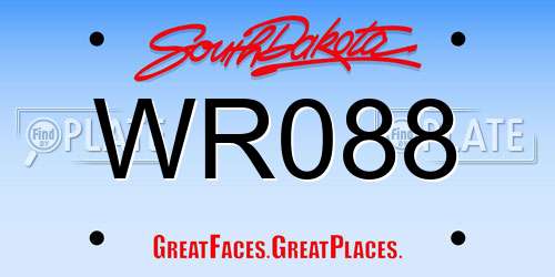 WR088 South Dakota License Plate