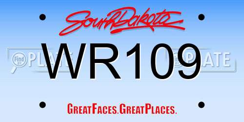 WR109 South Dakota License Plate