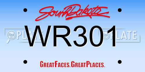 WR301 South Dakota License Plate