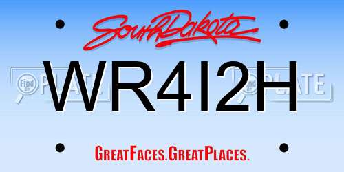 WR4I2H South Dakota License Plate