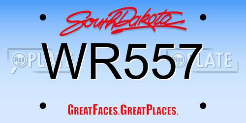 WR557 South Dakota License Plate
