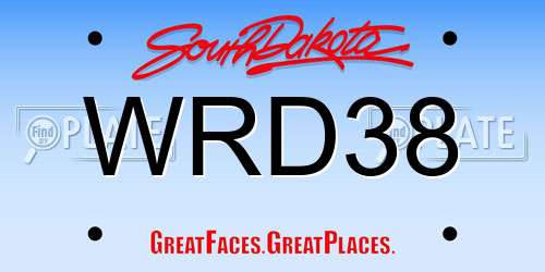 WRD38 South Dakota License Plate