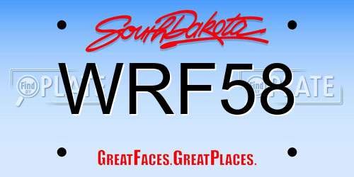 WRF58 South Dakota License Plate