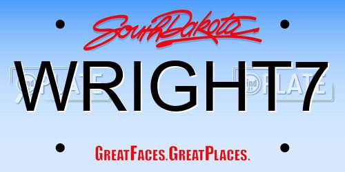 WRIGHT7 South Dakota License Plate