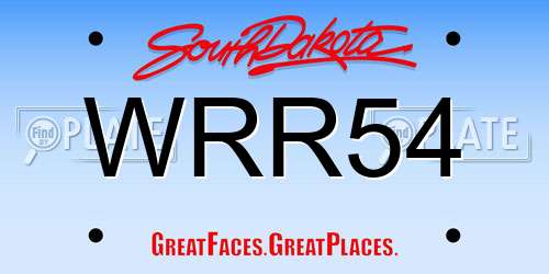 WRR54 South Dakota License Plate