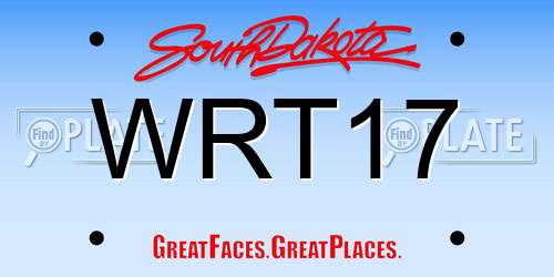 WRT17 South Dakota License Plate