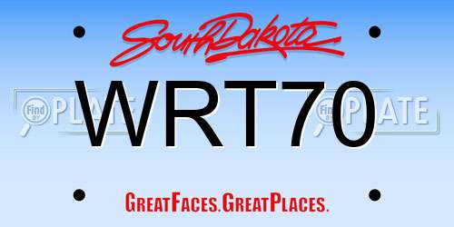 WRT70 South Dakota License Plate