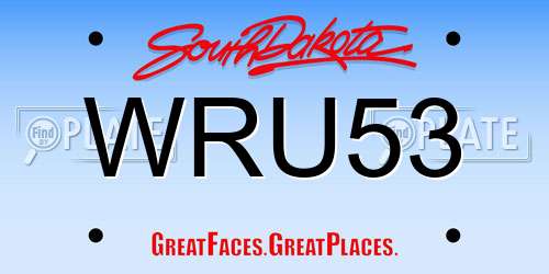 WRU53 South Dakota License Plate