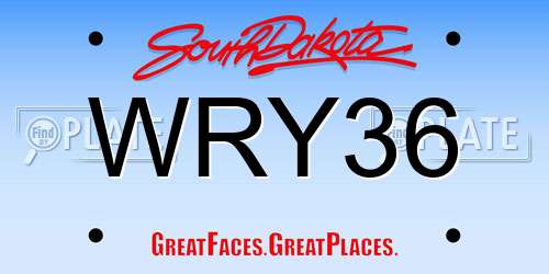 WRY36 South Dakota License Plate