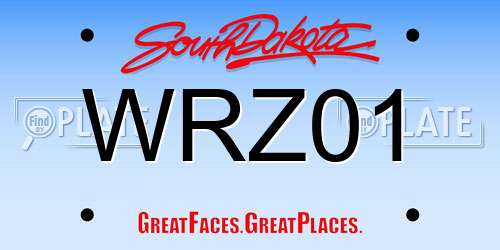 WRZ01 South Dakota License Plate