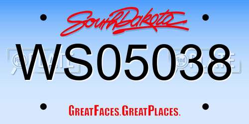 WS05038 South Dakota License Plate