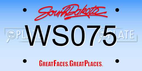 WS075 South Dakota License Plate