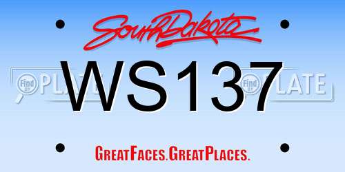 WS137 South Dakota License Plate