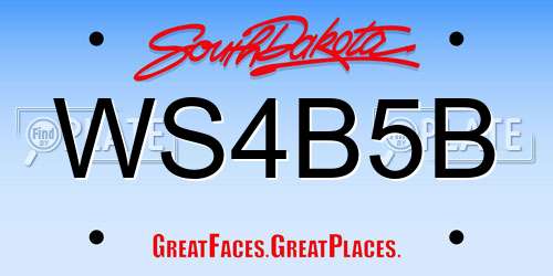 WS4B5B South Dakota License Plate