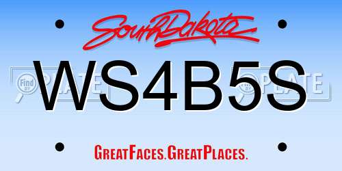 WS4B5S South Dakota License Plate