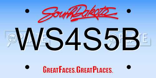 WS4S5B South Dakota License Plate