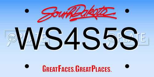 WS4S5S South Dakota License Plate
