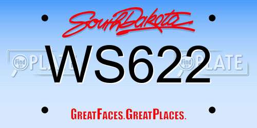 WS622 South Dakota License Plate