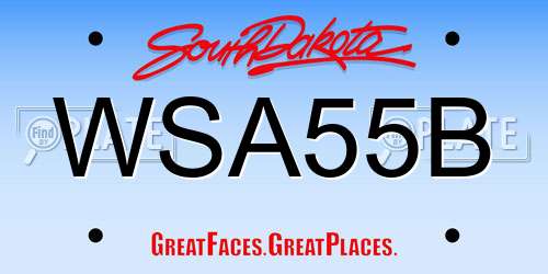 WSA55B South Dakota License Plate