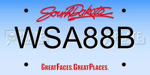 WSA88B South Dakota License Plate