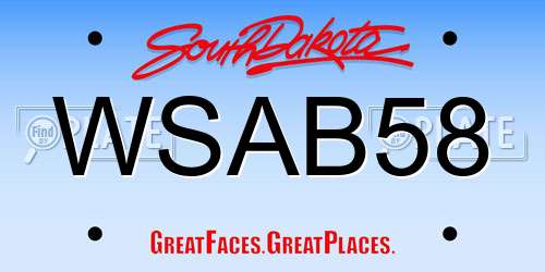 WSAB58 South Dakota License Plate