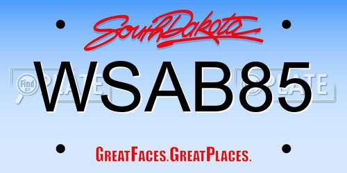WSAB85 South Dakota License Plate