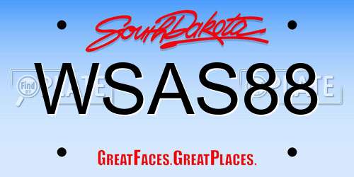 WSAS88 South Dakota License Plate