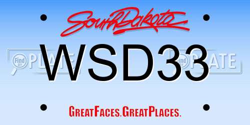 WSD33 South Dakota License Plate