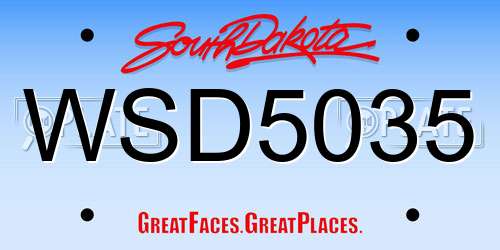 WSD5035 South Dakota License Plate