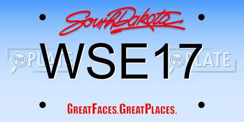 WSE17 South Dakota License Plate