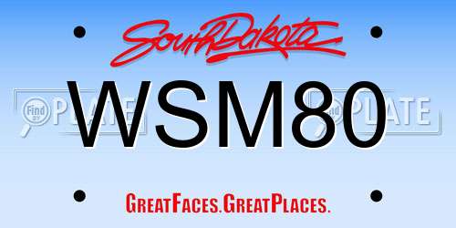 WSM80 South Dakota License Plate