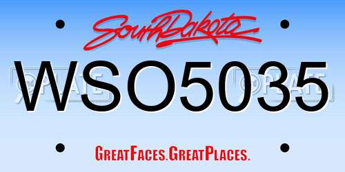 WSO5035 South Dakota License Plate