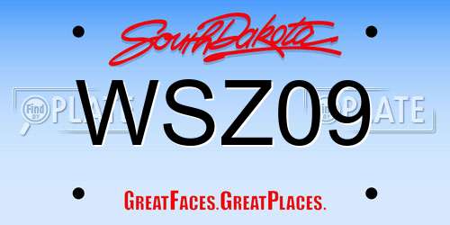 WSZ09 South Dakota License Plate