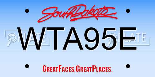 WTA95E South Dakota License Plate