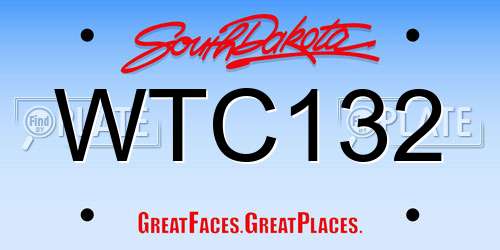 WTC132 South Dakota License Plate