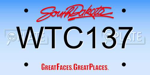 WTC137 South Dakota License Plate