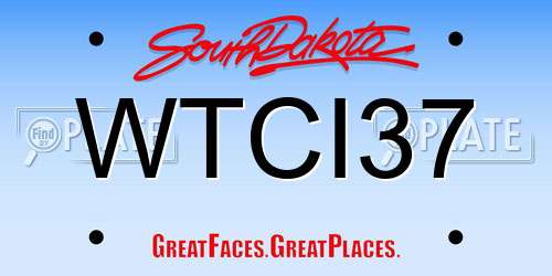 WTCI37 South Dakota License Plate