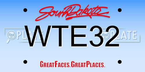 WTE32 South Dakota License Plate