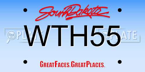 WTH55 South Dakota License Plate